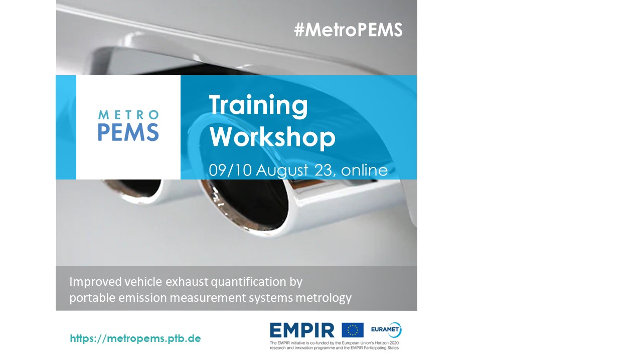 Picture of an exhaust pipe with the announcement fo the training workshop written on it
